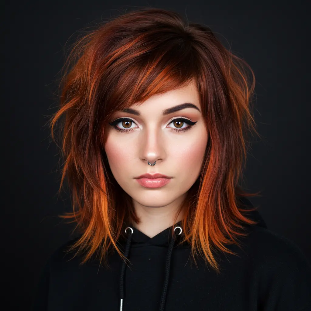 #8 Side Part Straight Hair with Choppy Layers