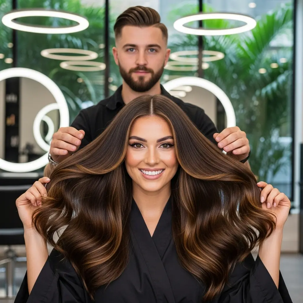 #1 Modern Long Brown Hair with Highlights and Layers