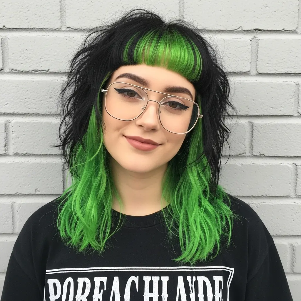 #10 Two-Toned Straight Choppy Shag with Bangs