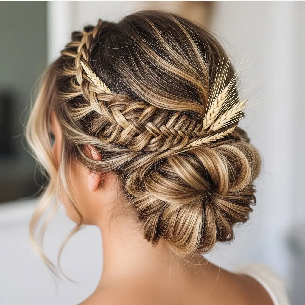 #10 Long Updo Hair with Fishtail Braids