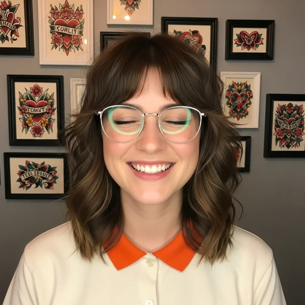 #13 Brunette Shag with Light Bangs