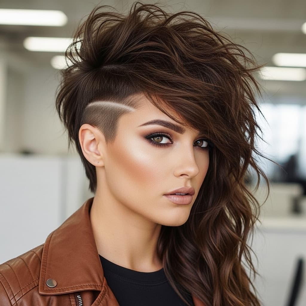 #13 Long Shag with an Undercut for Women with Thick Hair