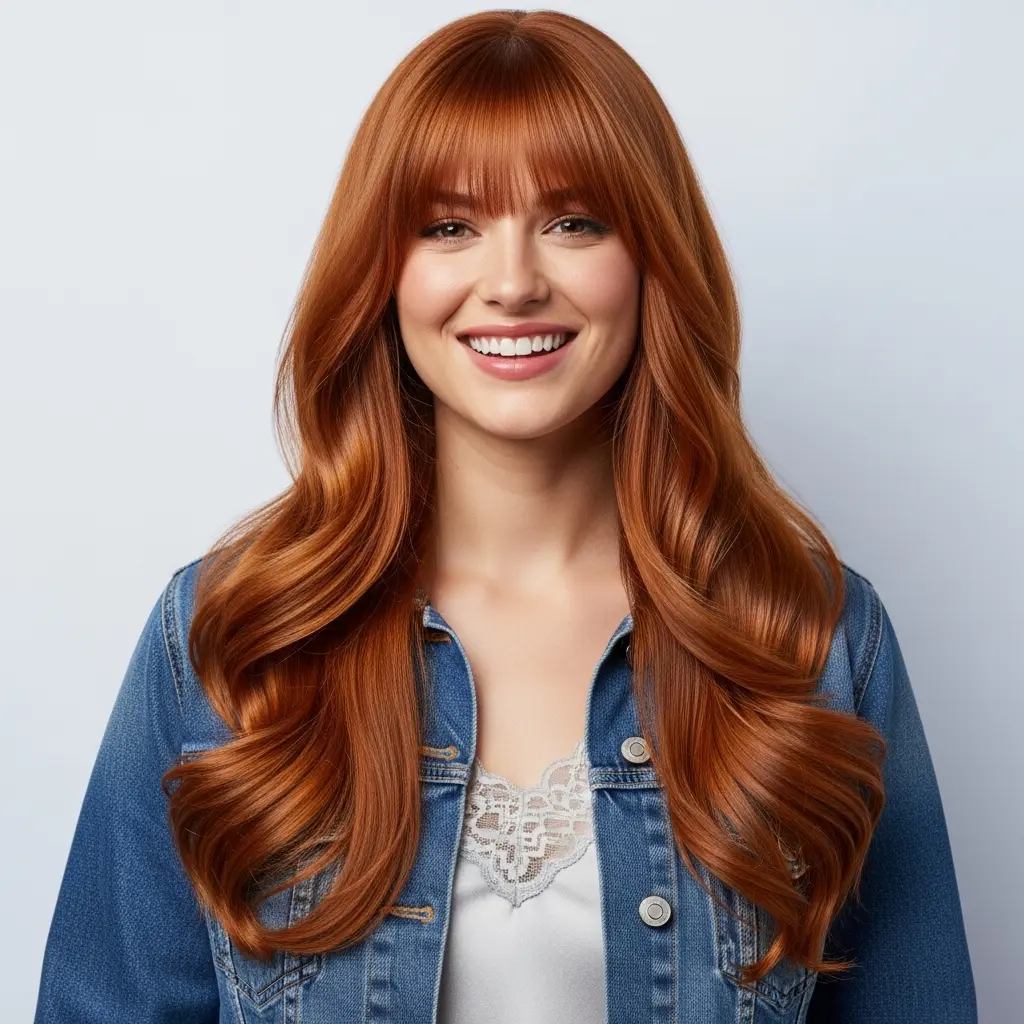 #15 Waist-Length Hair with Blunt Bangs