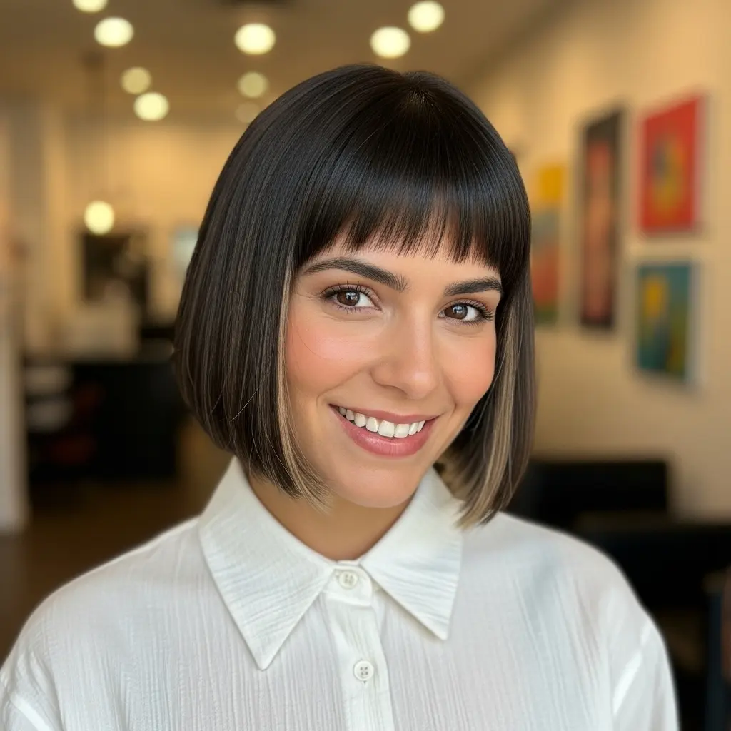 #16 Jagged Bangs for Round-Bobbed Hair