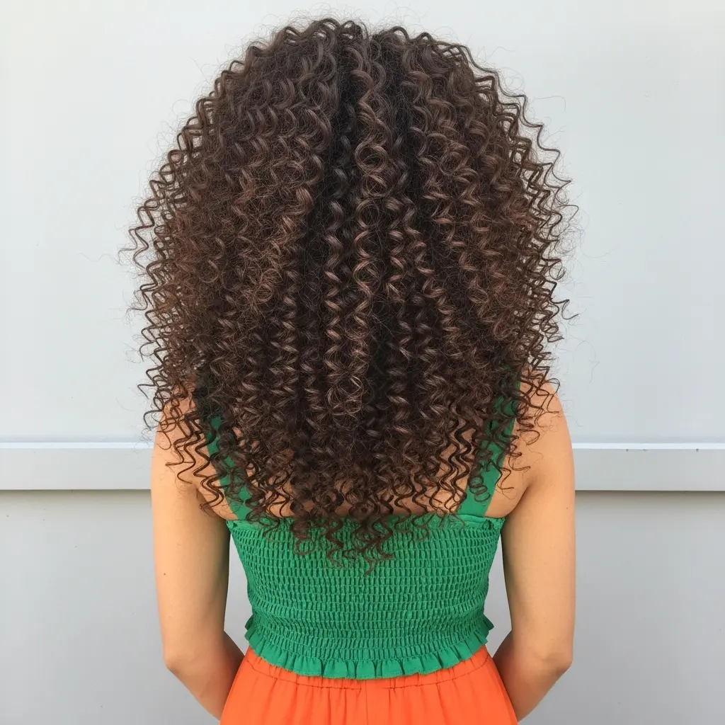 #17 V-Shape Haircut for Curly Hair