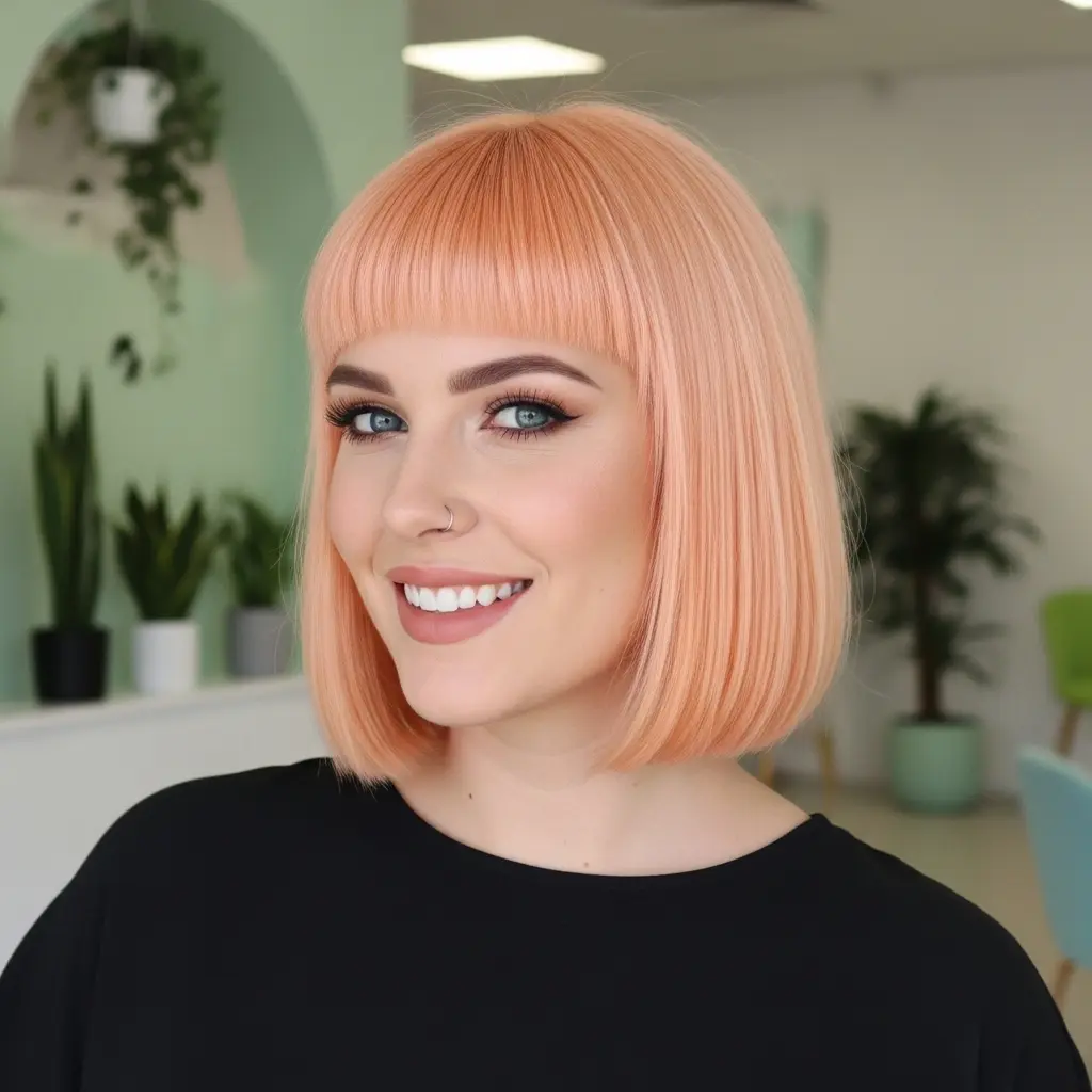 #20 Peach Bob with Light Bangs