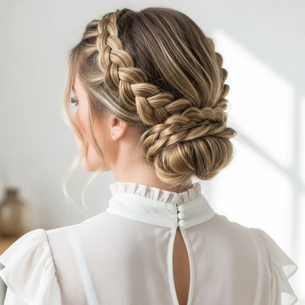 #22 Double Crown Braid Updo