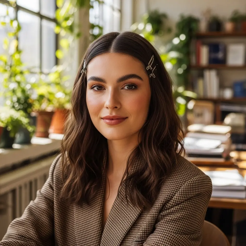 #3 Pinned Back Front with Loose Waves for Medium Hair