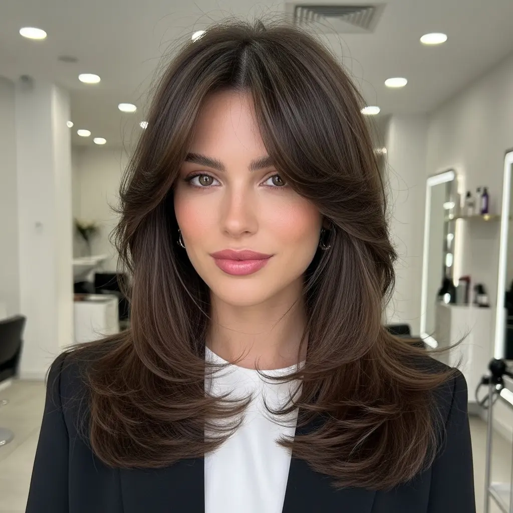 #5 Thin Bangs and Face-Framing Layers