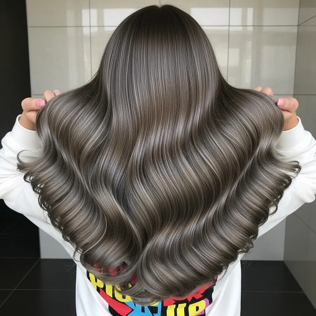 #6 Long Muted and Dusty Brown Balayage