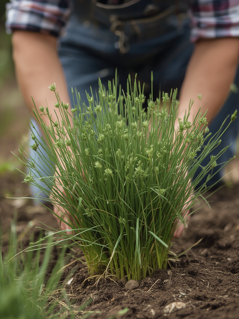 Chives growing process