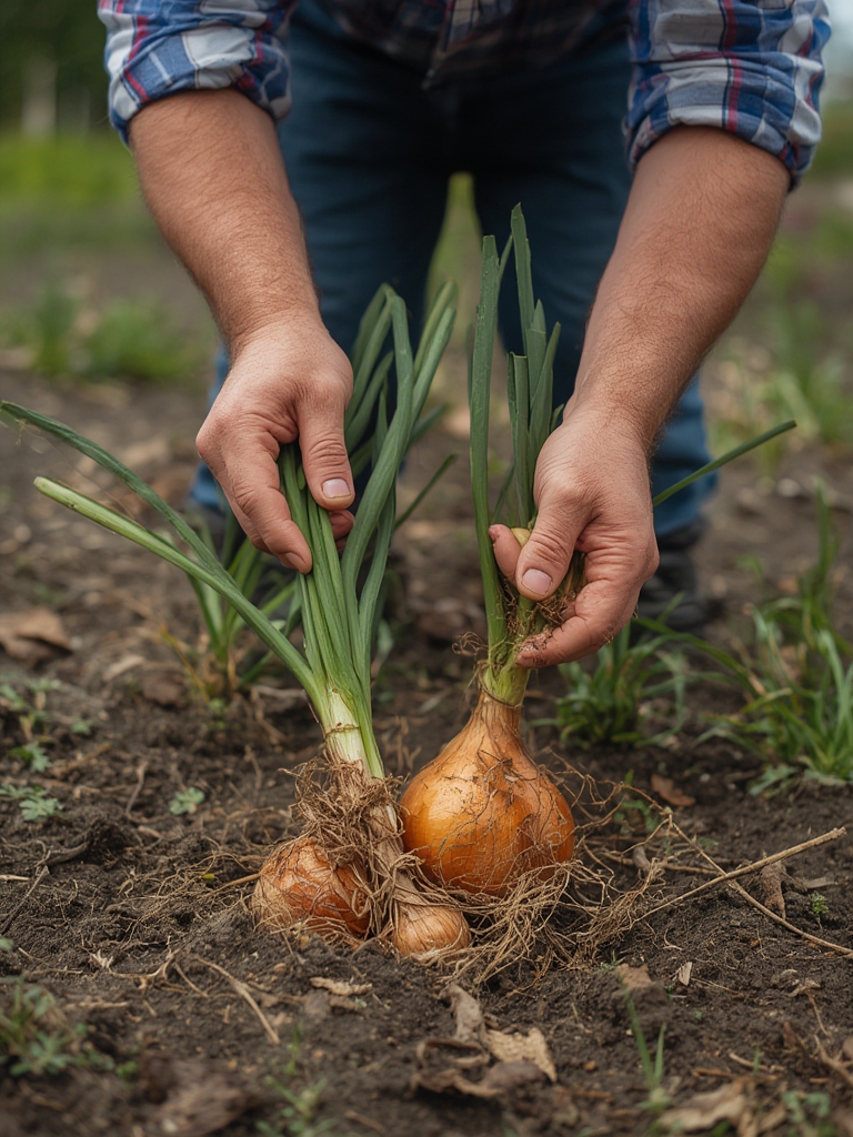 Planting onions and shallots