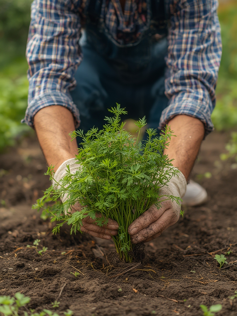 Growing parsley stages