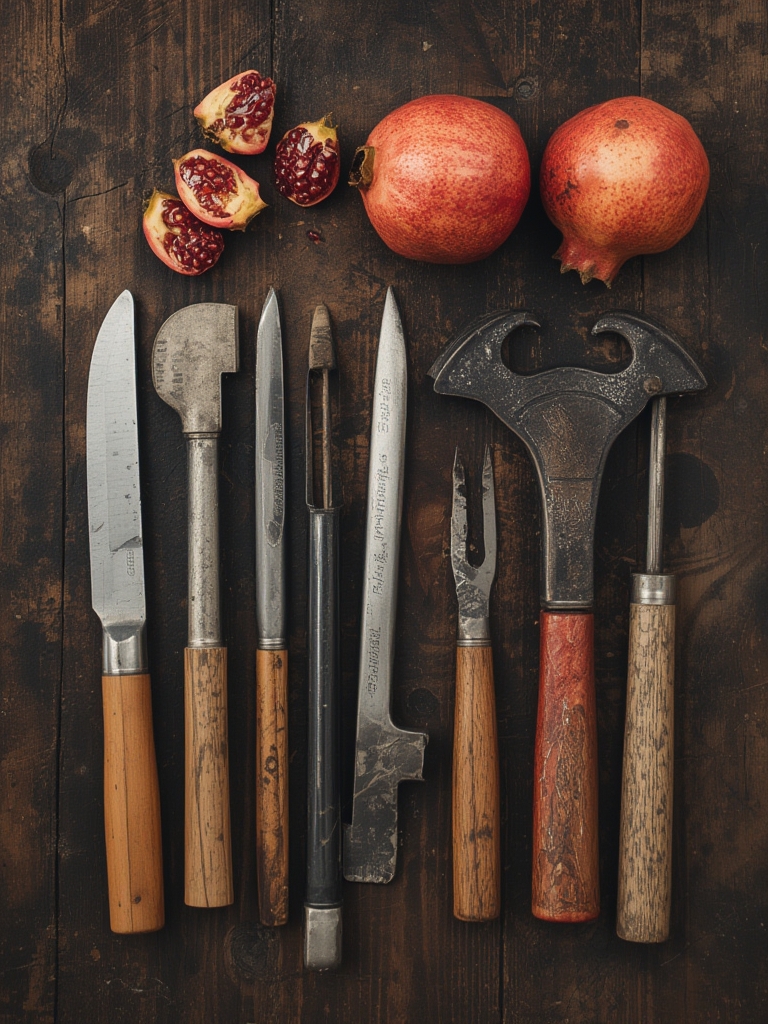 Pomegranate tree with supplies