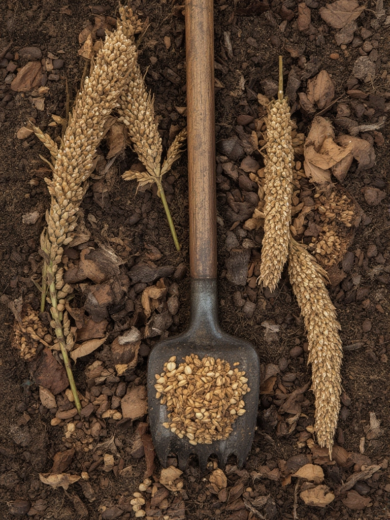 Sorghum field with mature heads