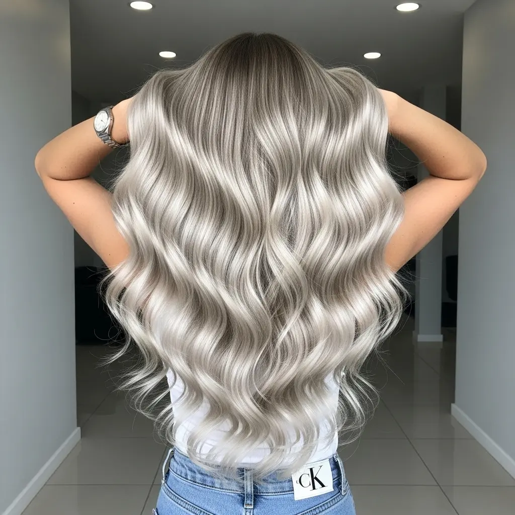 #10 Long Steel Blonde Tousled Hair