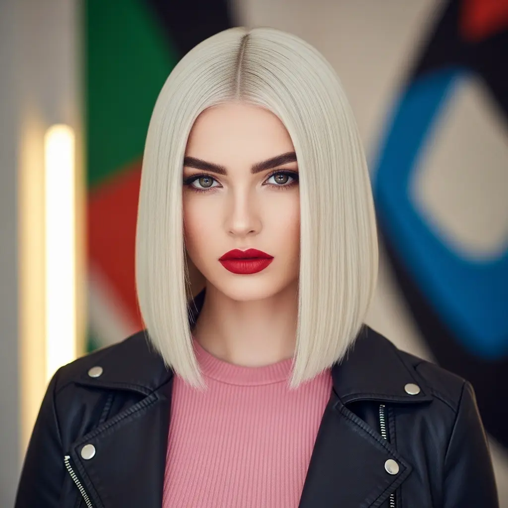 #12 Middle Part Medium Haircut