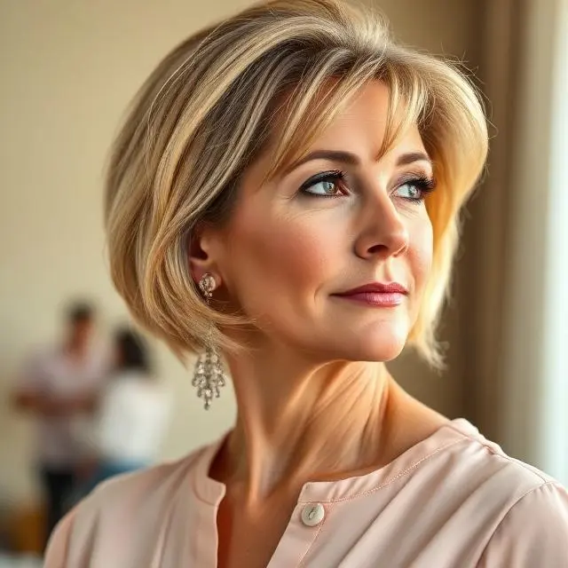 #15 Short Haircut with Bold Textured Bangs