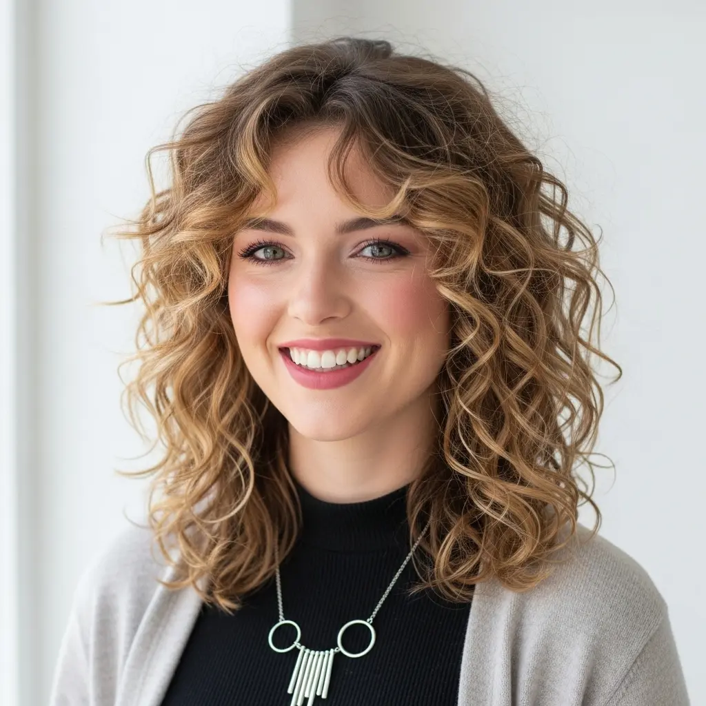 #18 Side-Parted Curls with a Tousled Texture