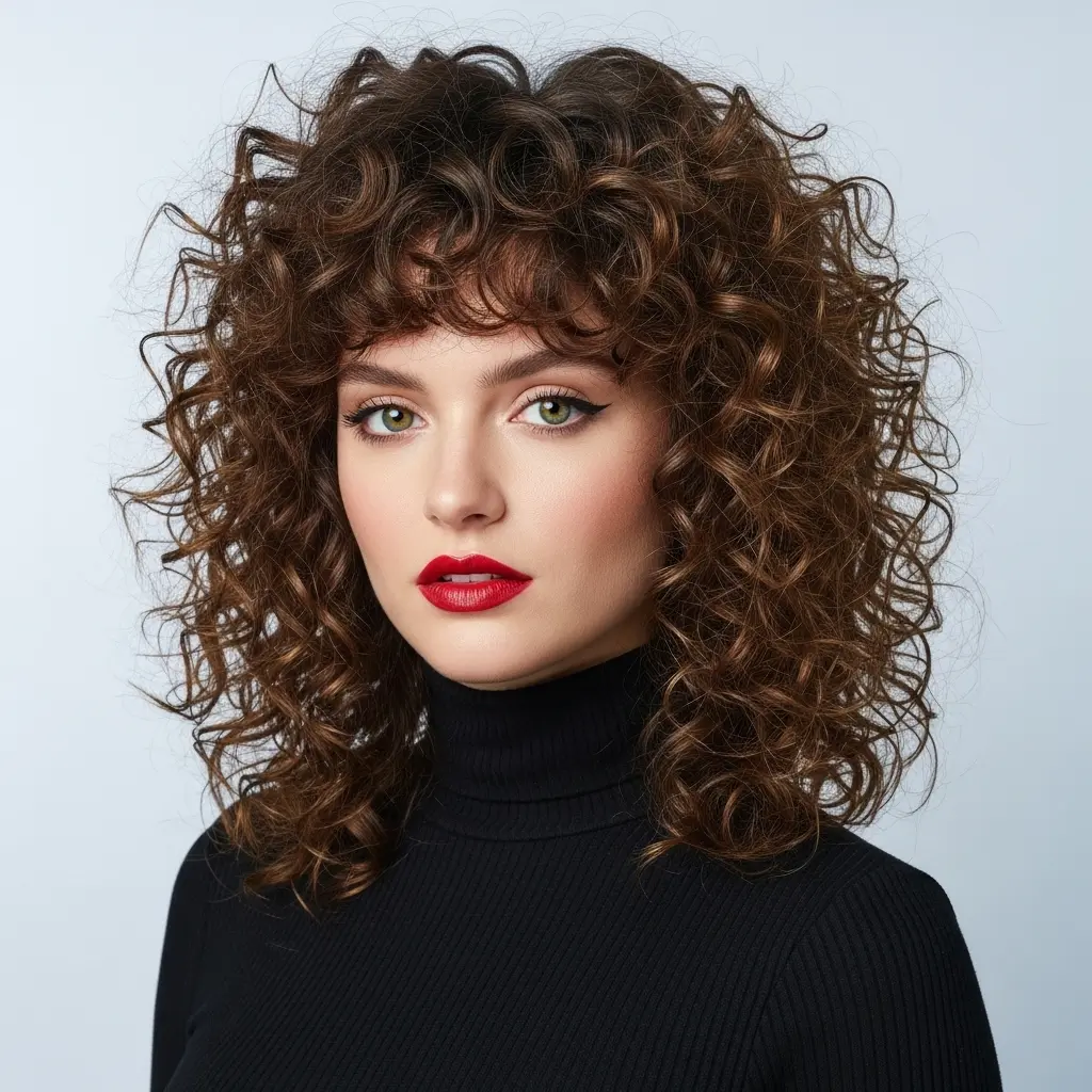#24 Layered Shag Cut for Naturally Curly Hair