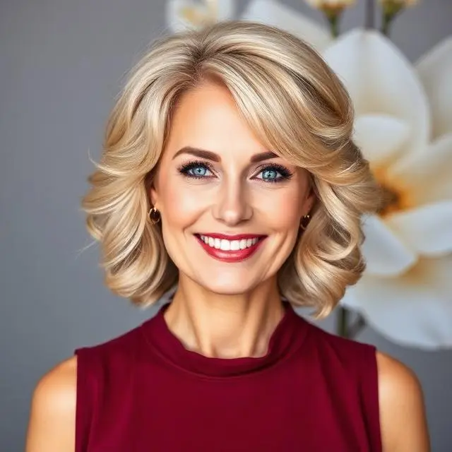 #3 Balayage with a Swoop Bang