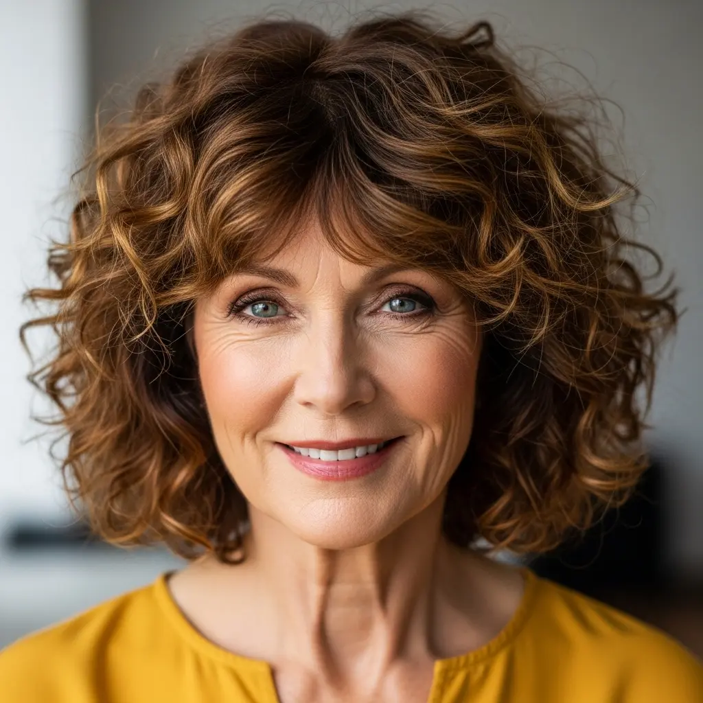 #4 Curly Lob with Bangs