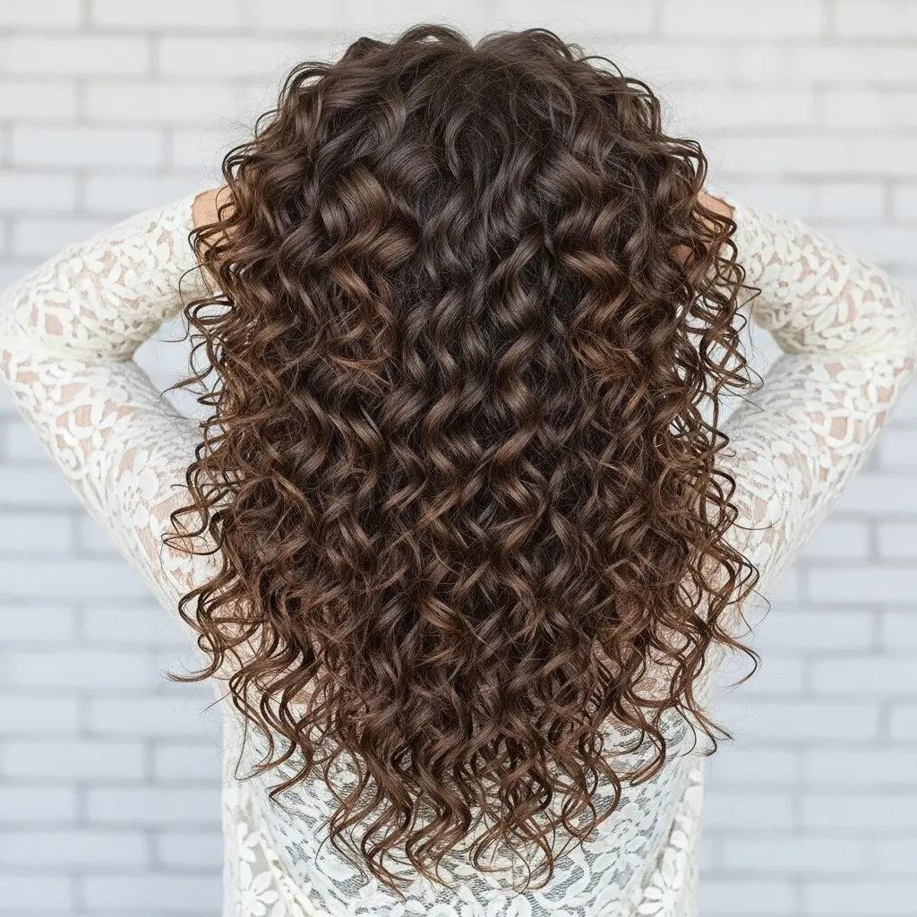 #4 Long V-Cut Curly Hair