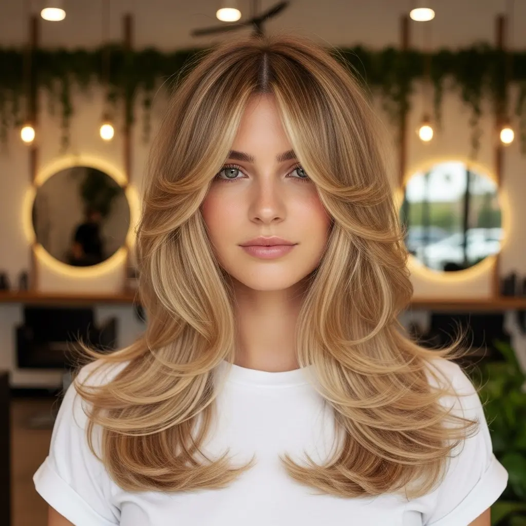 #5 Lived-In Golden Blonde Layered Hair