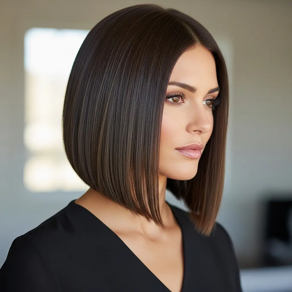 #7 Medium-Length Angled Bob