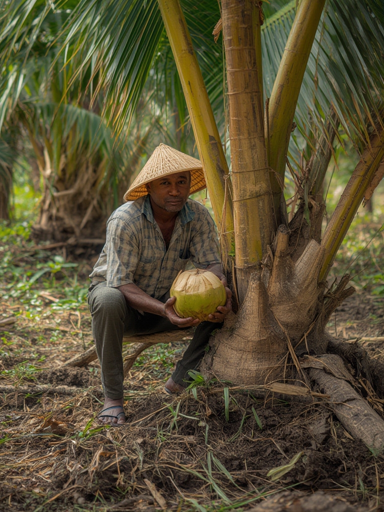 Growing coconut palm stages