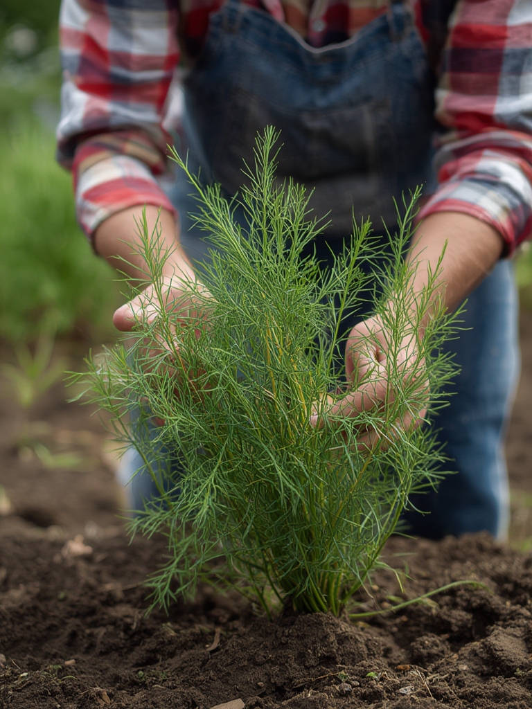 Growing dill steps