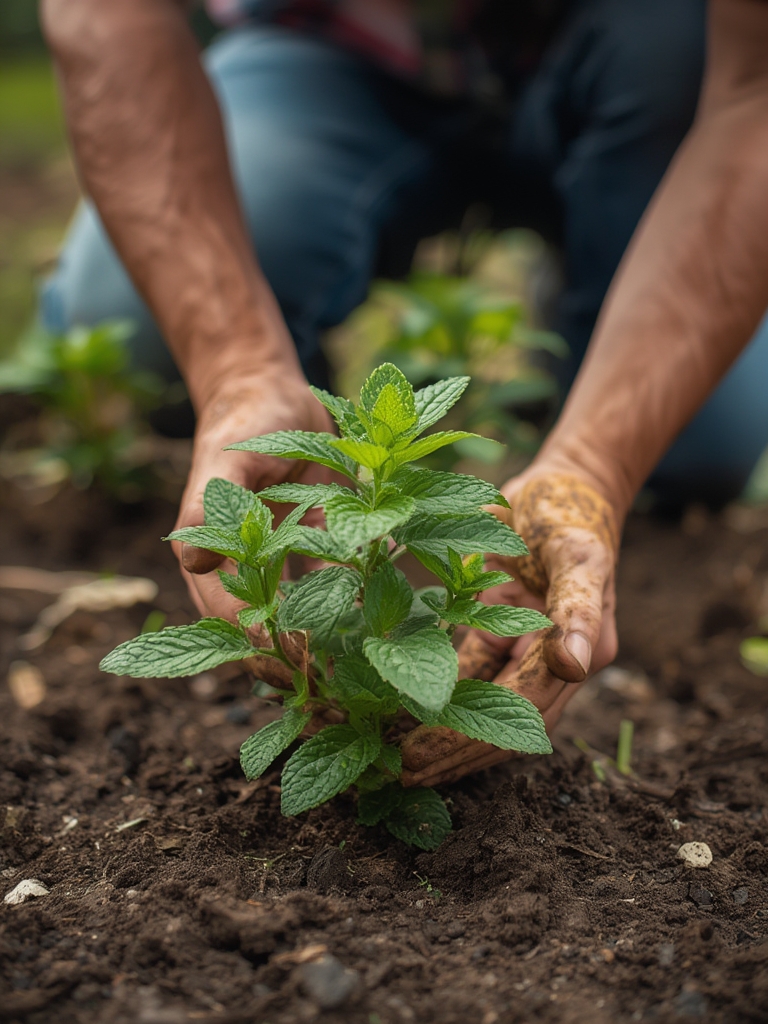 Planting mint in containers