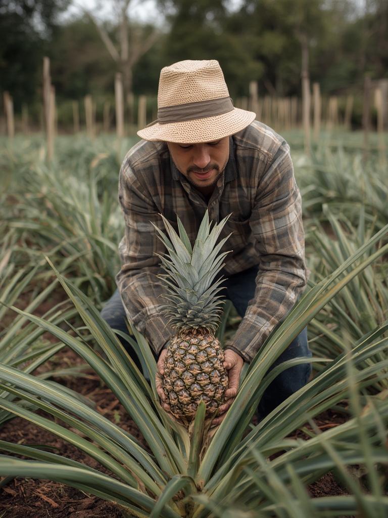 Growing pineapple process