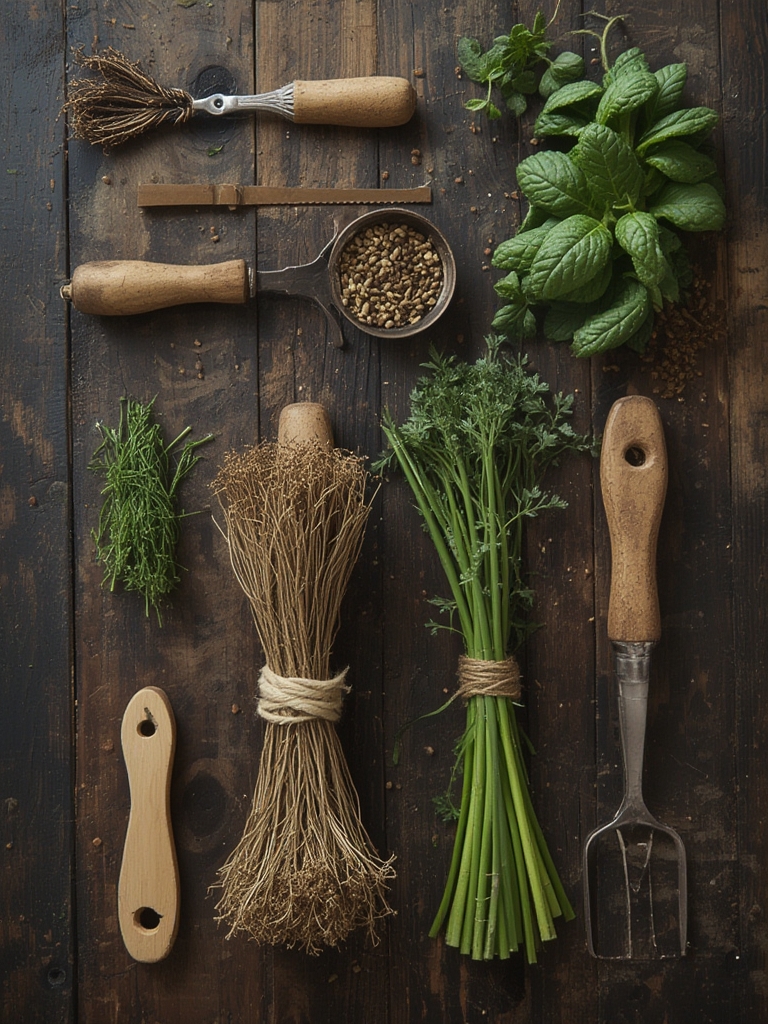 Thyme plant growing in a garden